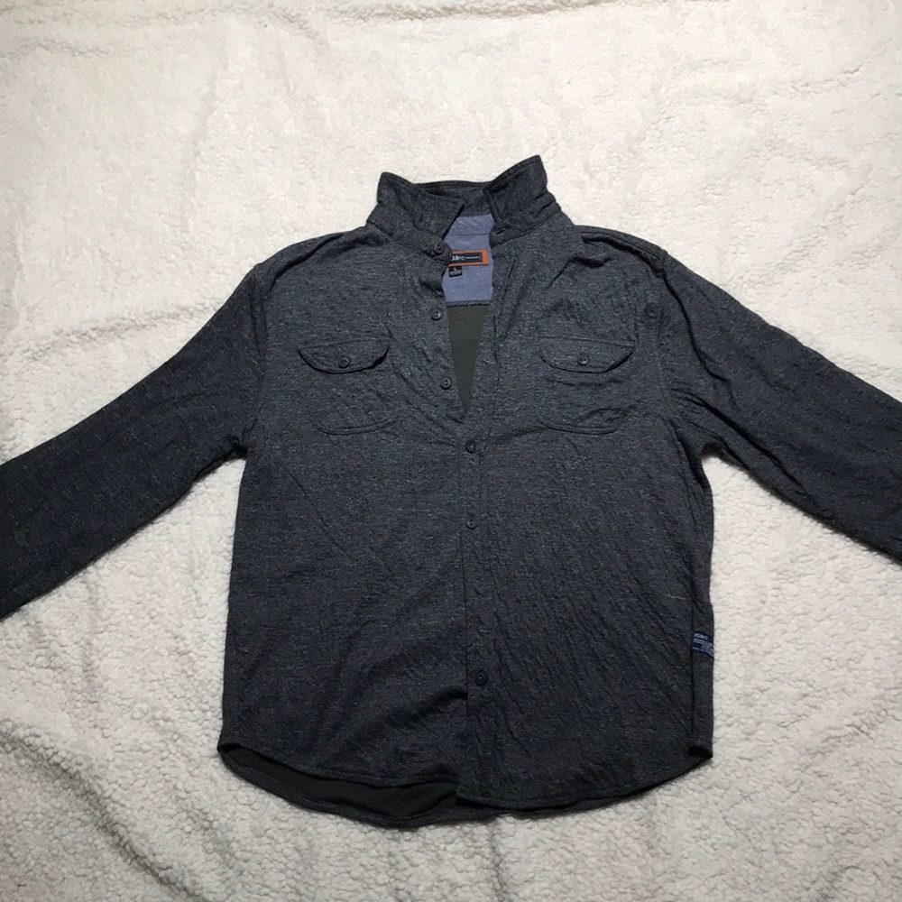 Grey button down shirt